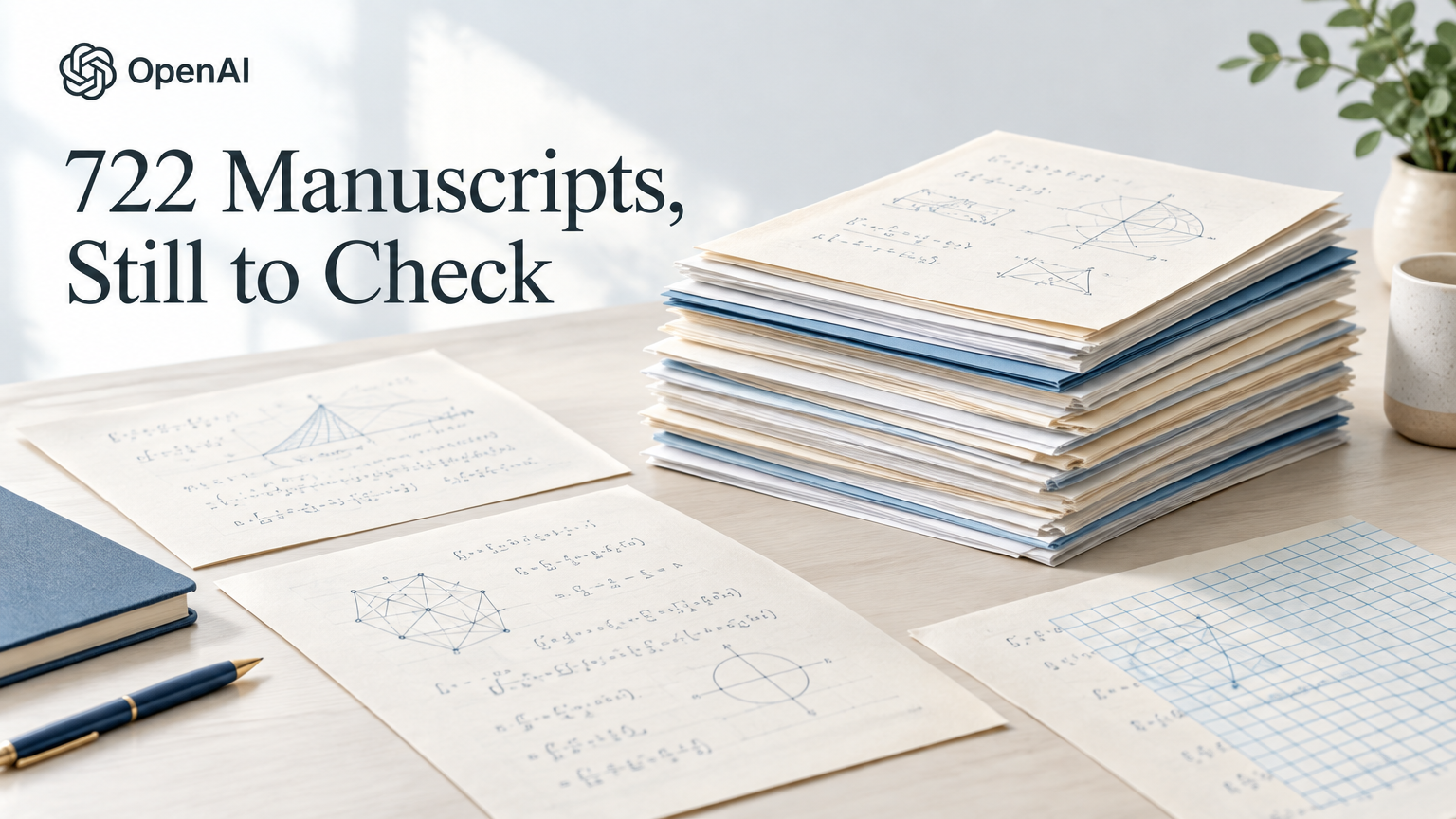 Conceptual illustration for OpenAI’s 722 Mathematics Manuscripts Put Verification in Focus
